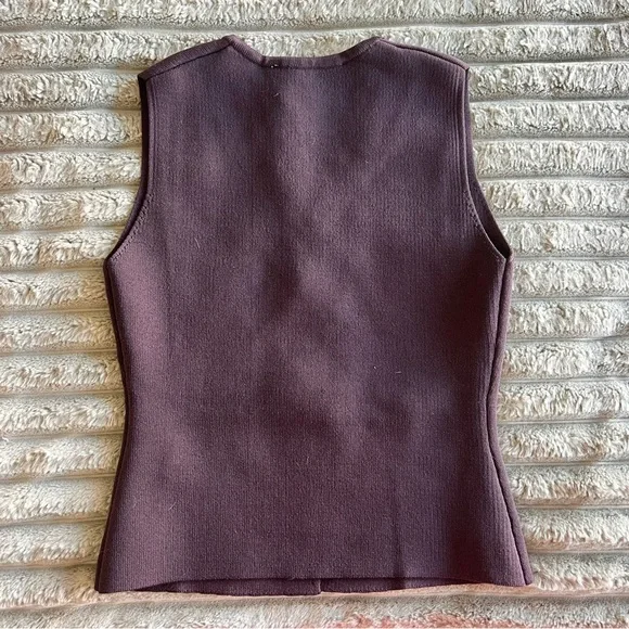 Zara Chocolate Brown Knit Sweater Vest- Size S- New With Tags - Picture 7 of 8
